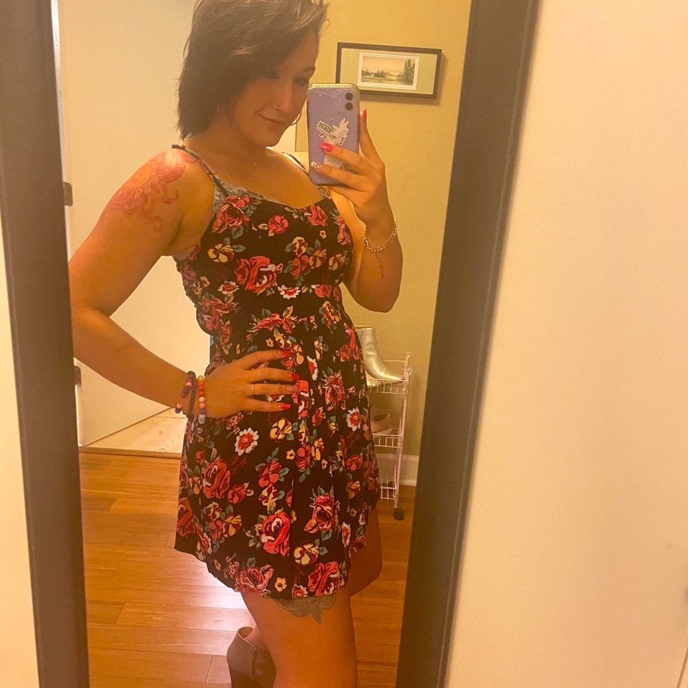 Black Floral Minidress
